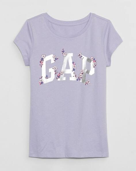 Gap Kids Girls Brand Print Regular Fit Round-Neck T-Shirt