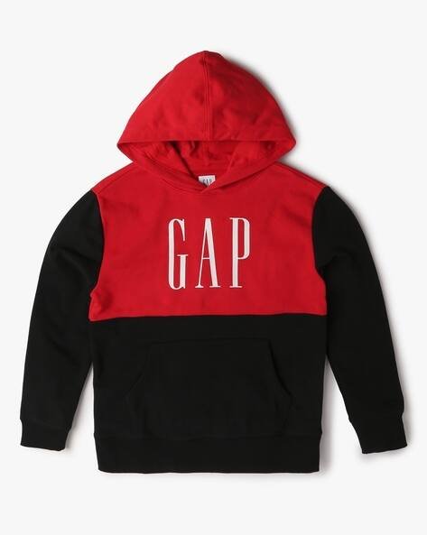 Gap Kids Boys Colourblock Hoodie with Logo Print
