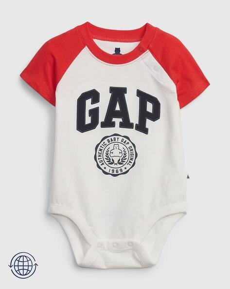 Gap Kids Logo Embroidered Round-Neck Bodysuit