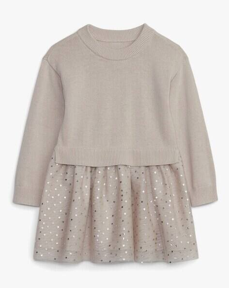 Gap Kids Girls Round-Neck Fit & Flare Sweter Dress