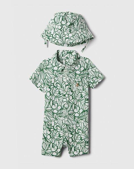 Gap Kids Floral Printed Linen One-Piece with Hat