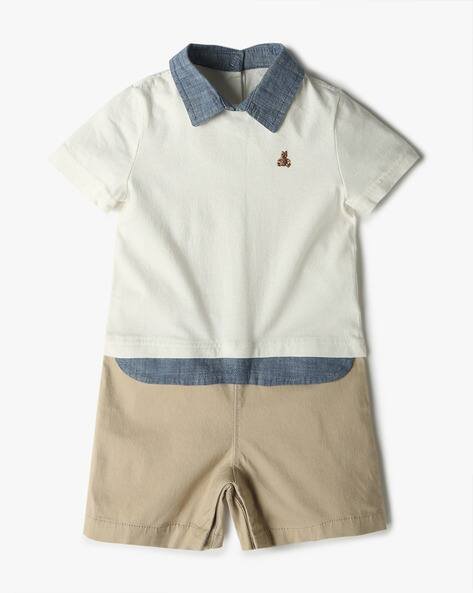 Gap Kids Colourblock Polo Neck T-Shirt with Shorts