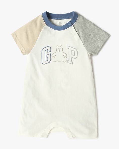 Gap Kids Logo Print Raglan-Sleeves Onesie