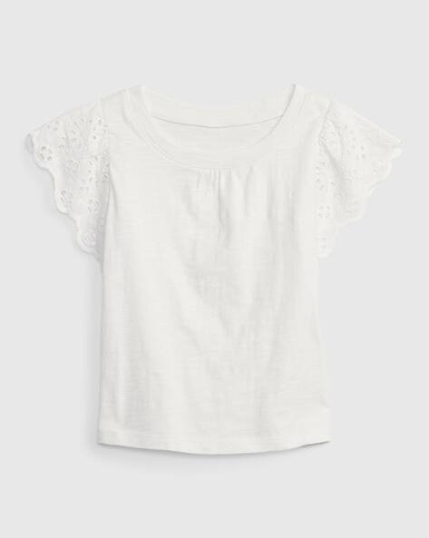 Gap Kids Round-Neck Eyelet Top
