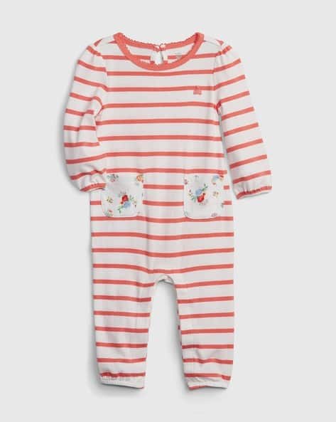 Gap Kids Striped Cotton Romper with Patch Pockets