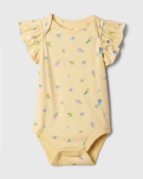 Gap Kids Floral Print Short-Sleeve Knitted Bodysuit