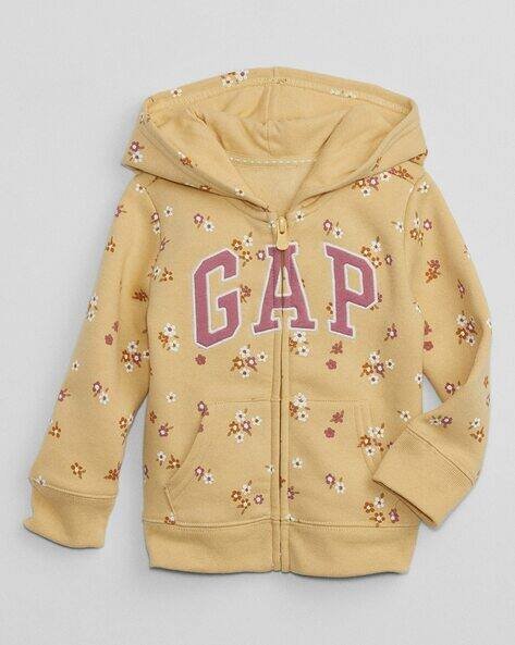 Gap Kids Girls Floral Print Zip-Front Hoodie