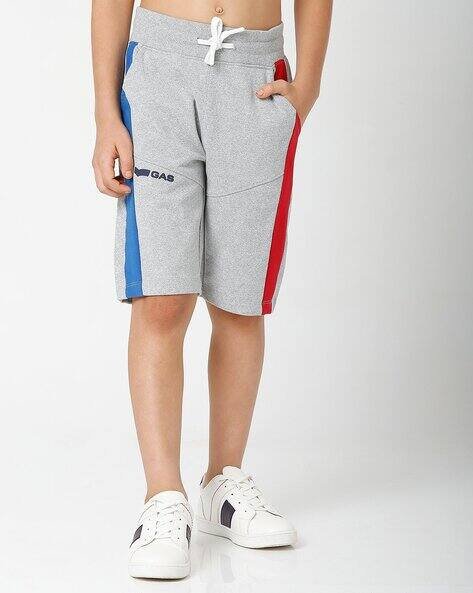 GAS Heathered Knit Shorts with Contrast Panels