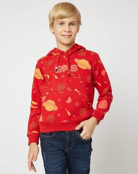 GAS Sven Printed Hoodie with Kangaroo Pocket