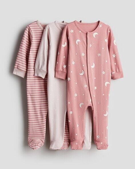 H&M Pack of 3 Cotton Sleepsuits