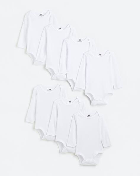 H&M Pack of 7 Full-Length Sleeve Cotton Bodysuits
