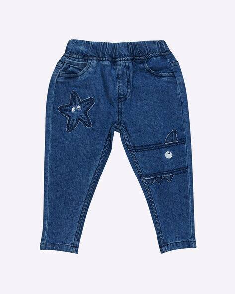 H by Hamleys Straight Fit Jeans with Patch-Work