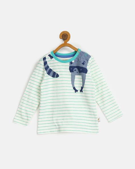 H by Hamleys Striped Round-Neck T-shirt with Placement Print