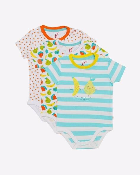 H by Hamleys Pack of 3 Printed Bodysuit
