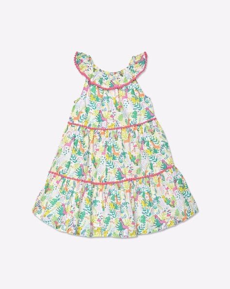 H by Hamleys All-Over Tropical Print Tiered A-Line Dress