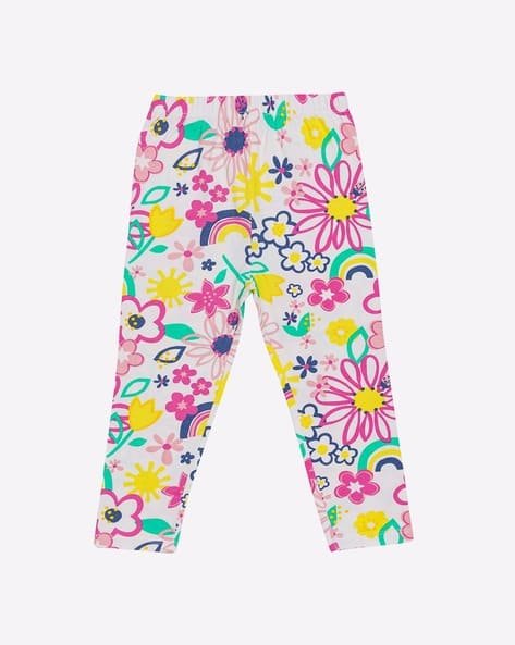 H by Hamleys Floral Print Leggings with Elasticated Waist