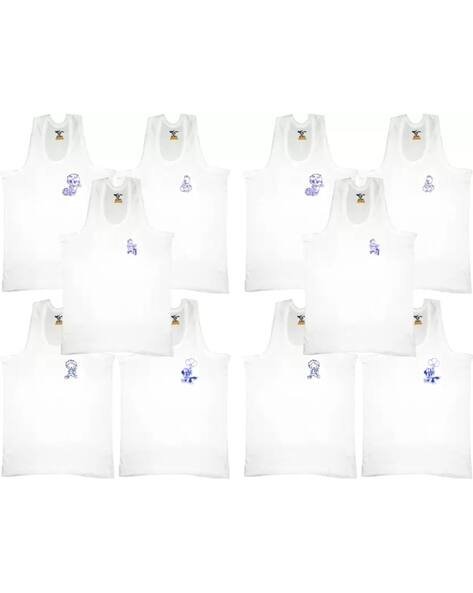 Hap Boys Set of 10 Graphic Print Round-Neck Vests