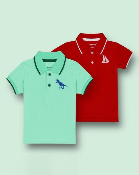 HAPPLE HUGS Pack of 2 Boy Tailored Fit Polo T-Shirts