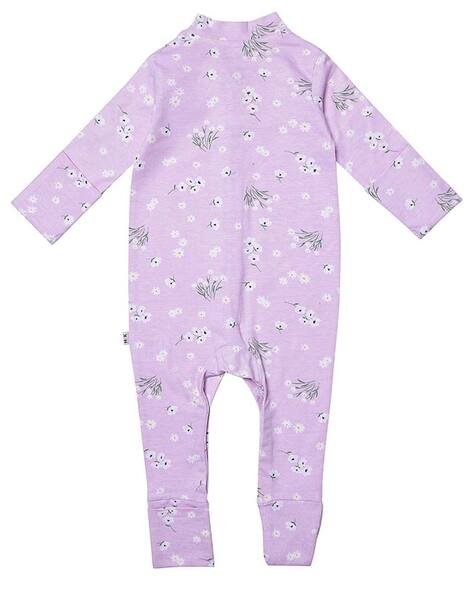 Haus & Kinder Floral Print Turtleneck Sleepsuit