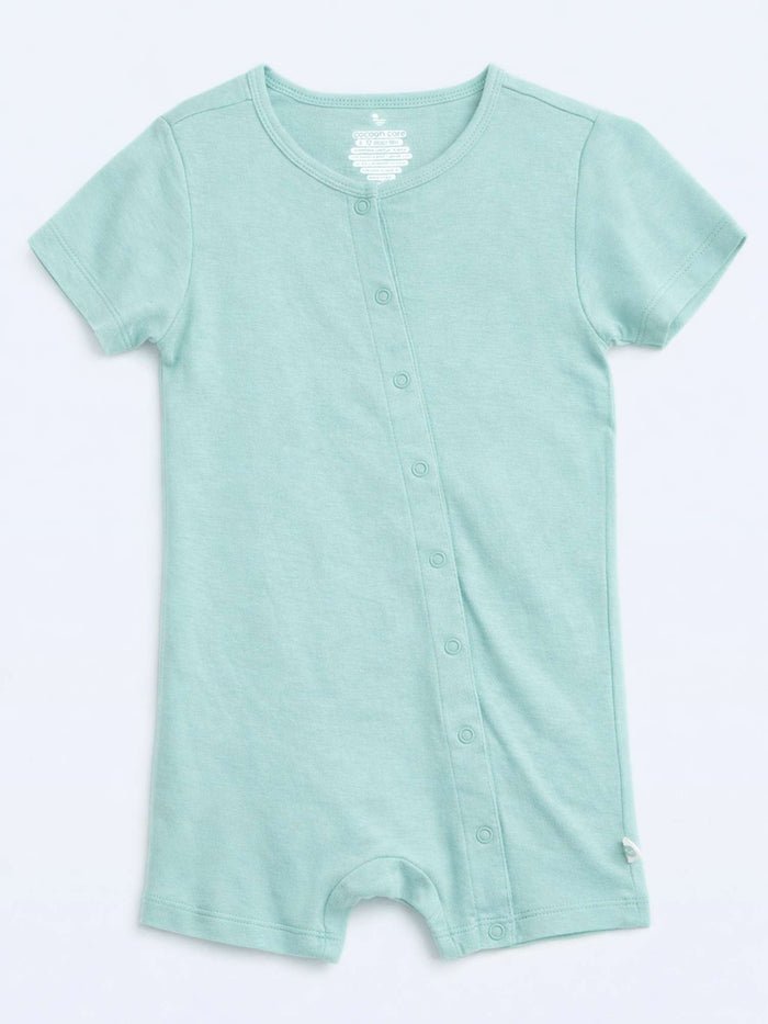 Short Sleeve Bamboo Knit Baby Romper with Snap Buttons