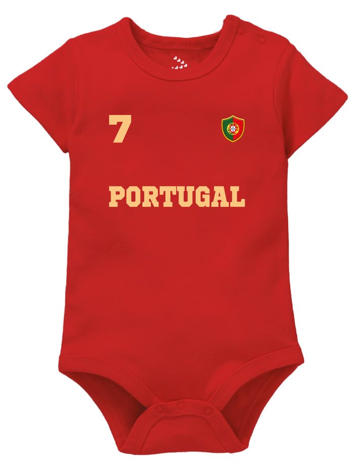 Portugal Football Baby Onesie, Organic Cotton