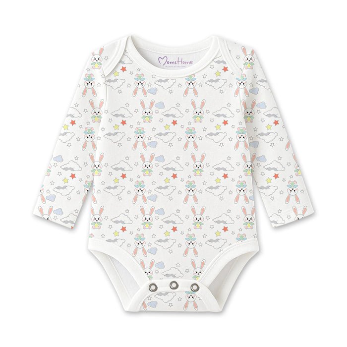 Organic Cotton Baby Onesie, Bunny, Full Sleeve - Moms Home Baby Romper