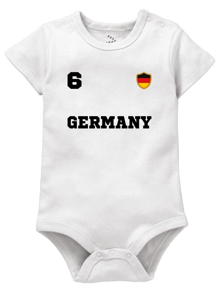 Germany Football Fan Baby Onesie, Organic Cotton