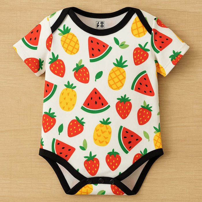 Fruit Print Baby Romper Jersey with Snap Buttons - Jopokart Baby Romper