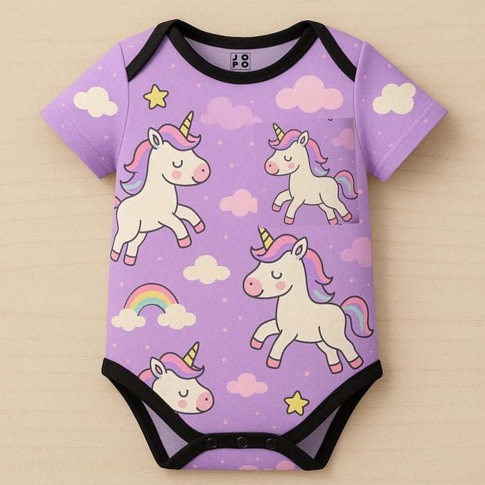 Born to Sparkle Unicorn Baby Romper with Custom Name - Jopokart Baby Romper