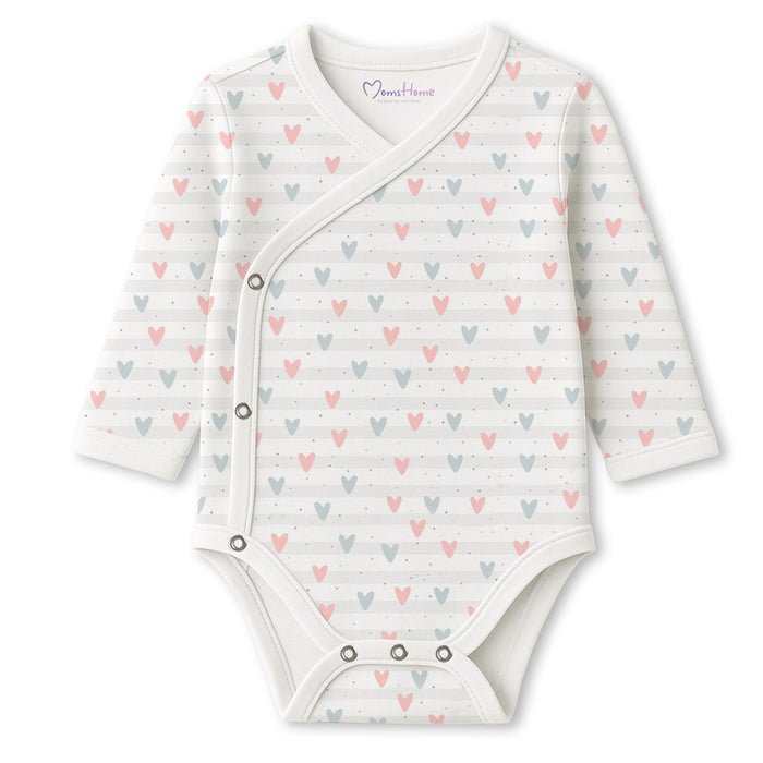 Organic Cotton Front-Open Kimono Onesie for Newborns - Moms Home Baby Romper