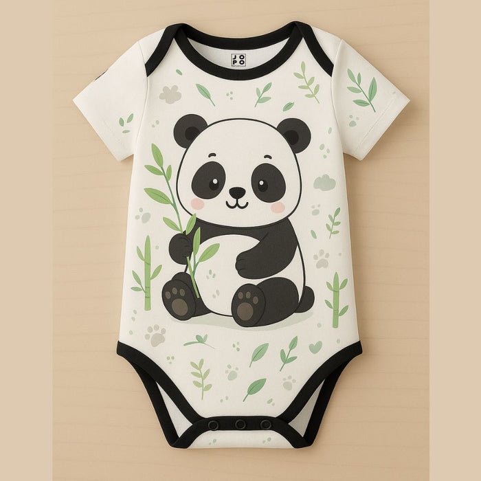 Little Panda Baby Bodysuit in Honeycomb Jersey - Jopokart Baby Romper