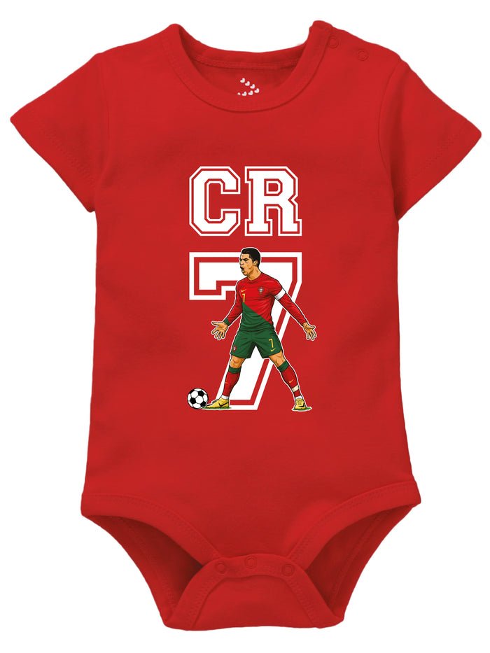 Football Number 7 Text Baby Onesie in Organic Cotton