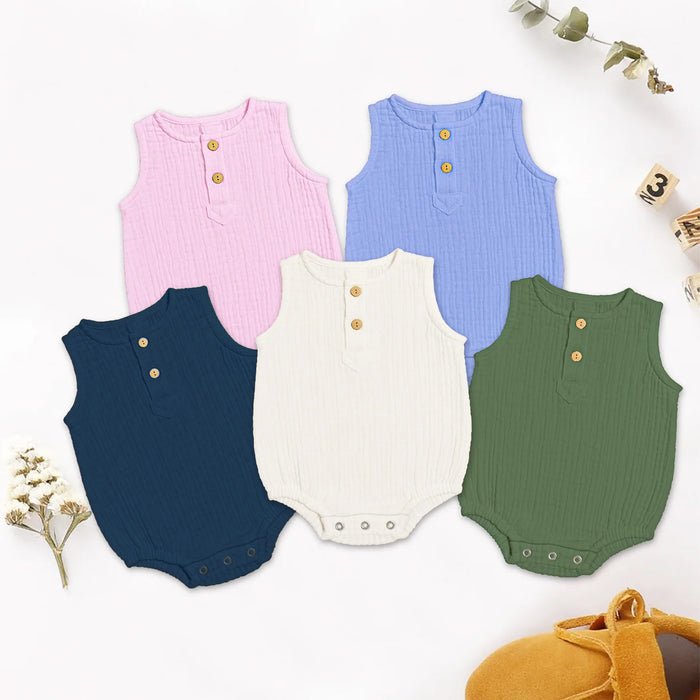 Organic Cotton Newborn Onesie, Pack of 5 - Moms Home Baby Romper