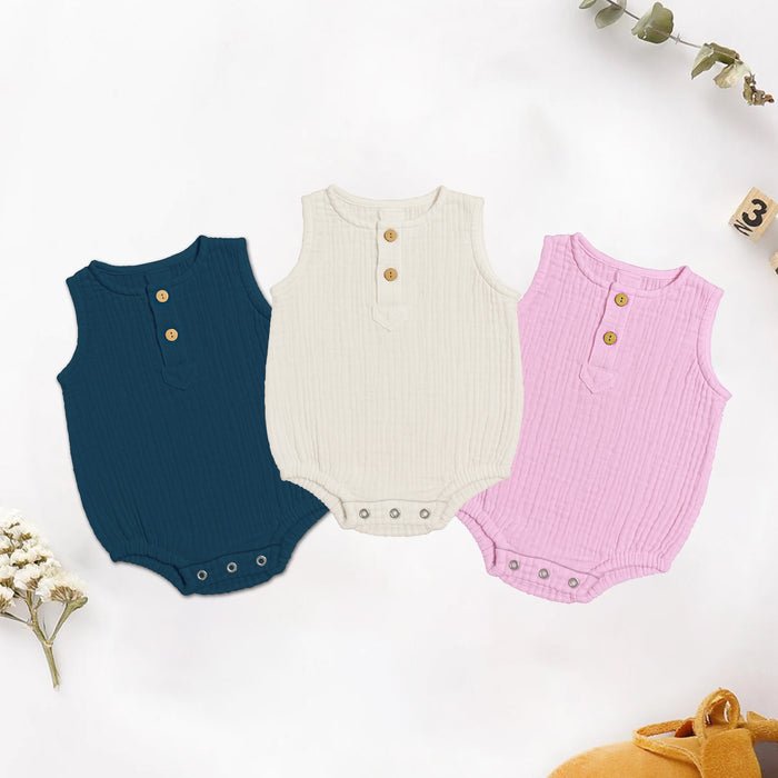 Organic Cotton Baby Onesie, Pack of 3 (0-12 Months) - Moms Home Baby Romper