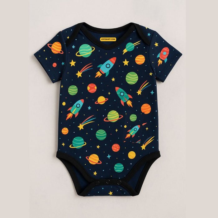 Space Theme Romper Jersey with Custom Name and Number - Jopokart Baby Romper
