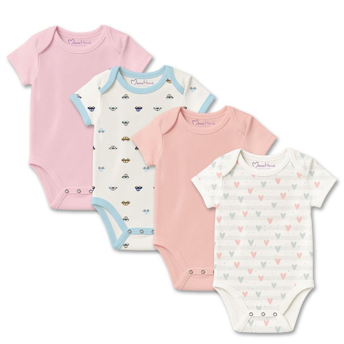 Newborn Organic Cotton Half Sleeve Onesie - Moms Home Baby Romper