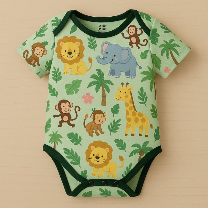 Little Explorer Jungle Baby Romper Jersey, Green - Jopokart Baby Romper