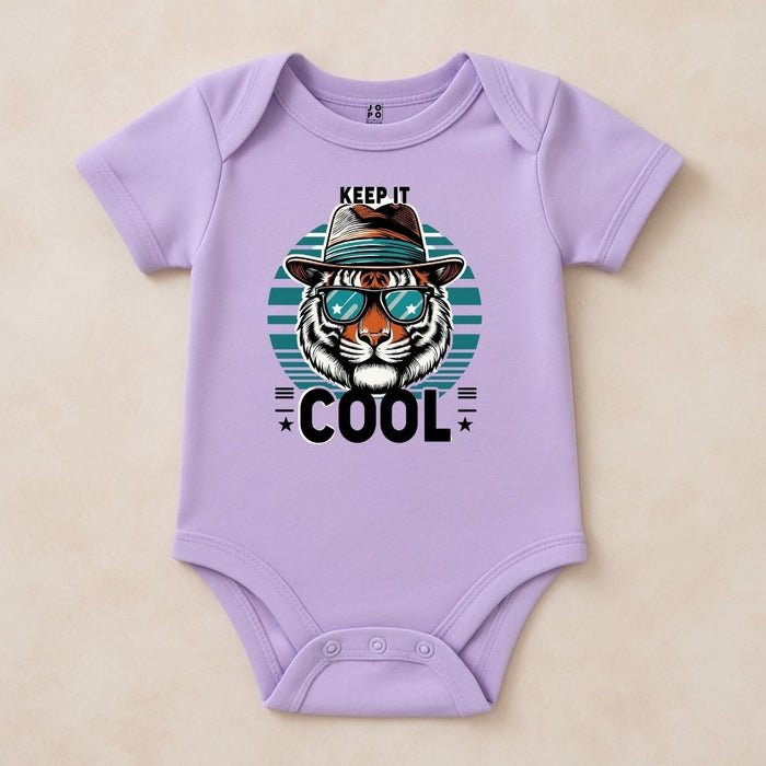 Keep It Cool Tiger Graphic Baby Onesie, Lavender - Jopokart Baby Romper