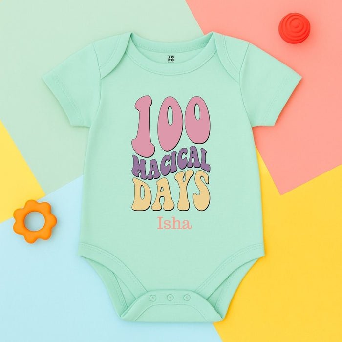 100 Magical Days Baby Bodysuit, Custom Name - Jopokart Baby Romper