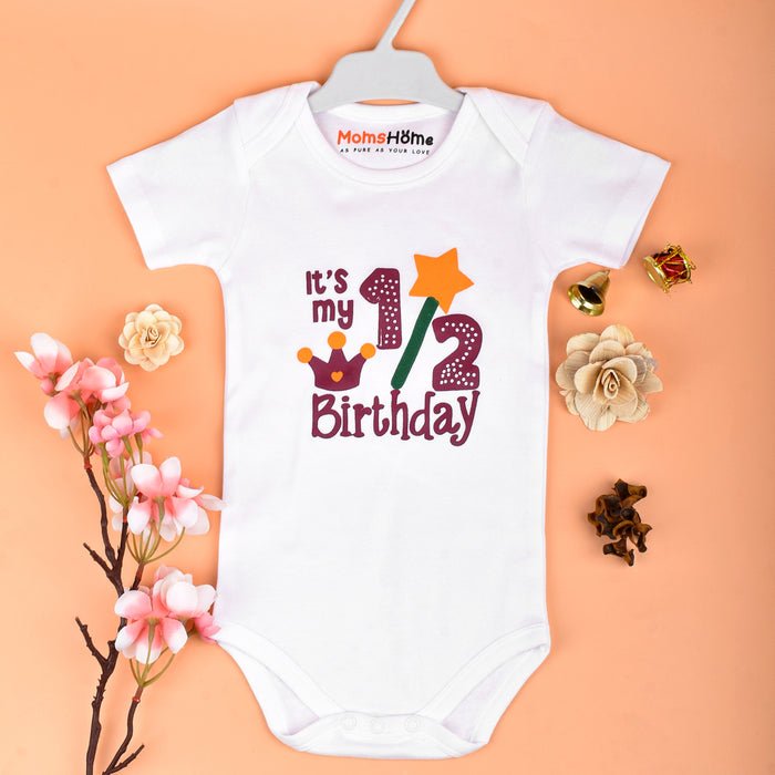 Newborn Organic Cotton Bodysuit, Half Sleeve Onesie - Moms Home Baby Romper