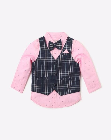 INF FRENDZ Ditsy Print Shirt with Waistcoat & Bow-Tie