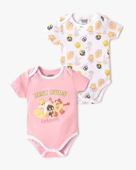 INF FRENDZ Pack of 2 Looney Tune Print Cotton Onesies
