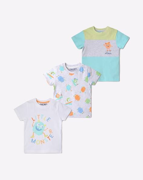 INF FRENDZ Pack of 3 Printed Round-Neck Assorted T-Shirts