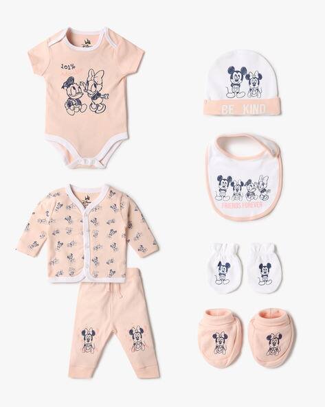 INF FRENDZ Set of 7 Mickey Mouse Print Assorted Bodysuit Gift Set