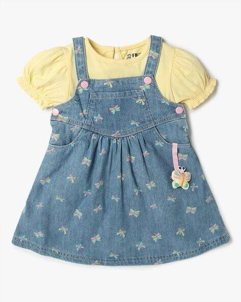 INF FRENDZ Printed Dungaree & T-Shirt Set
