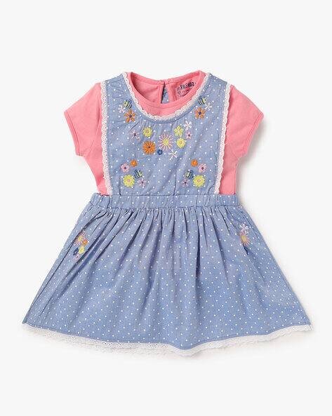 INF FRENDZ Printed Apron Dress & T-Shirt Set
