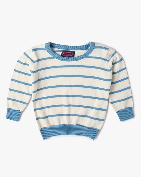 INF FRENDZ Girls Striped Round-Neck Sweater