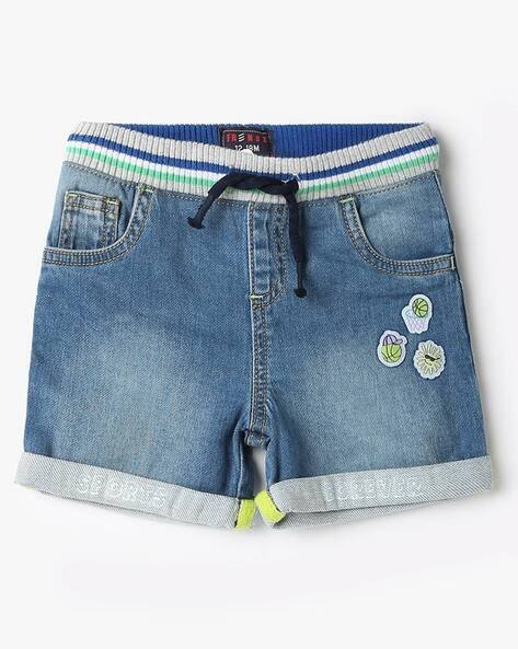 INF FRENDZ Boys Mid-Wash Regular Fit Denim Shorts