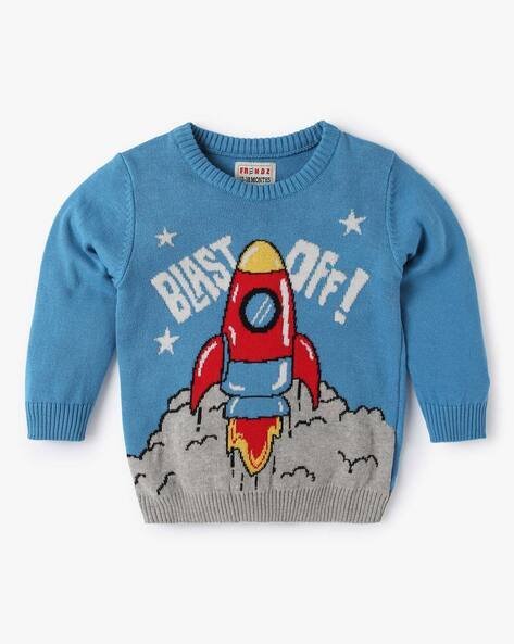 INF FRENDZ Cartoon Pattern Crew-Neck Pullover