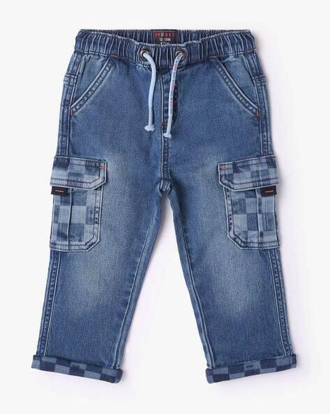 INF FRENDZ Checks Mid-Wash Straight Fit Jeans
